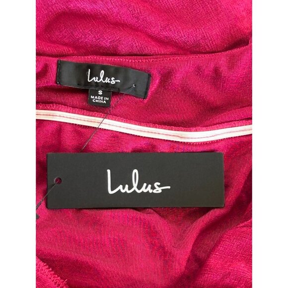 Lulus Dreamy Date Berry Surplice Midi Dress - Sz S - New - Picture 9 of 12